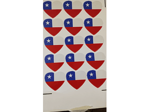 sticker bandera chilena 15 unidades