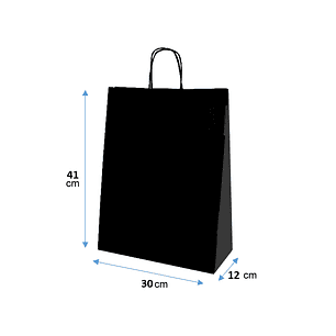 Pack Bolsa Papel Negro 41x30x12 Cm 100 unid