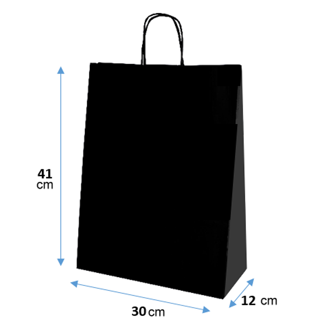 Pack Bolsa Papel Negro 41x30x12 Cm 200 unid 1