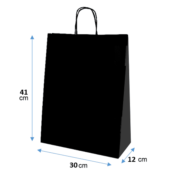 Pack Bolsa Papel Negro 41x30x12 Cm 200 unid 1