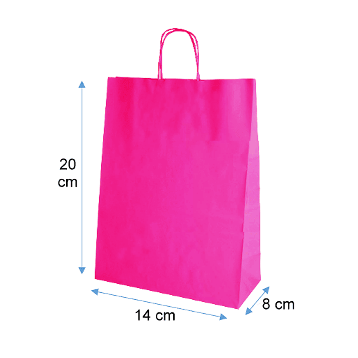 Bolsa Papel Fucsia 20x14x8 cm 100 unidades  1