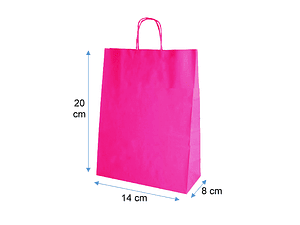Bolsa Papel Fucsia 20x14x8 cm 200 unidades 