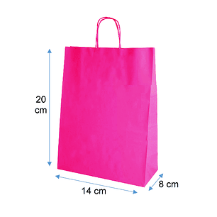 Bolsa Papel Fucsia 20x14x8 cm 200 unidades 
