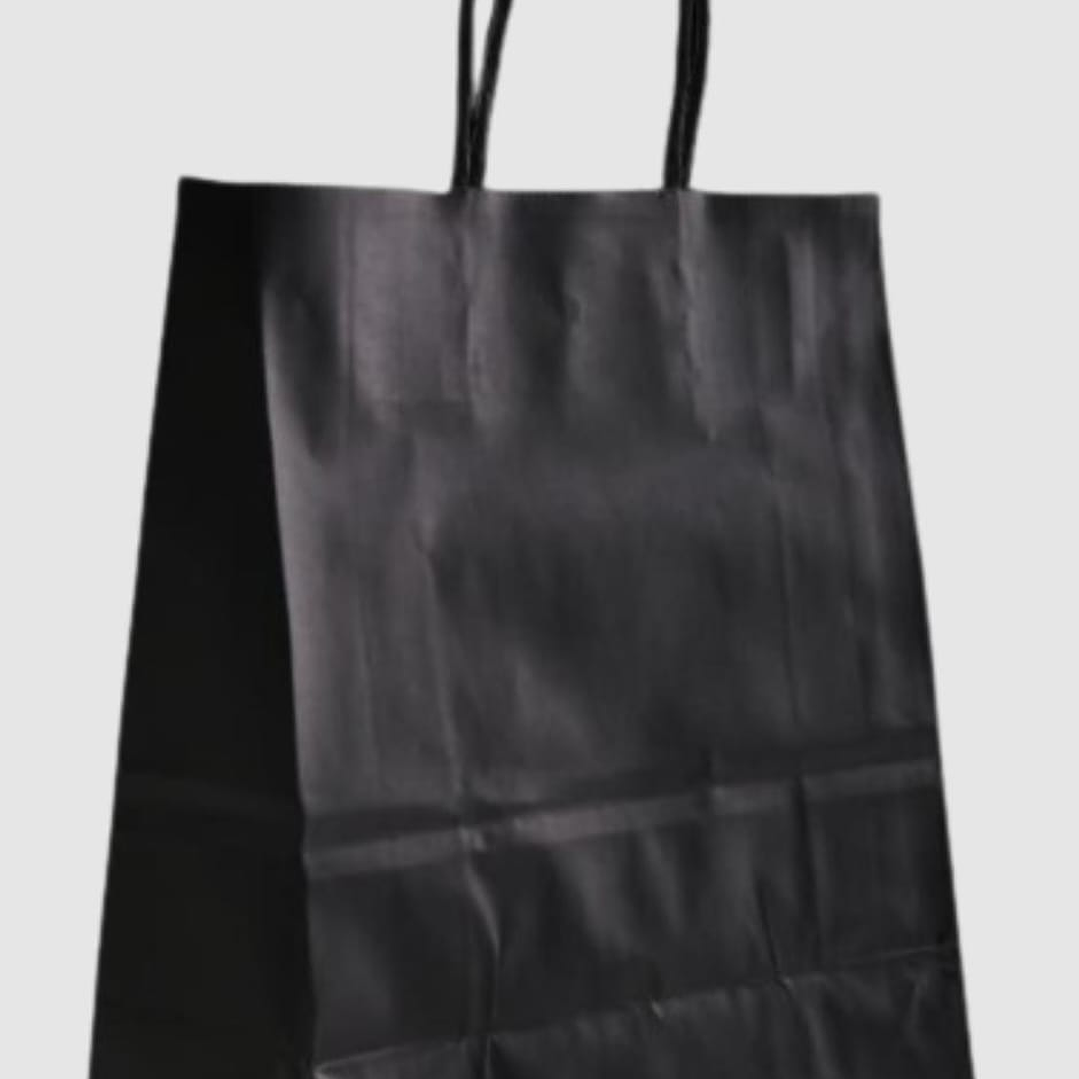 Pack 100 Bolsas papel kraft negras 30x22x10 1