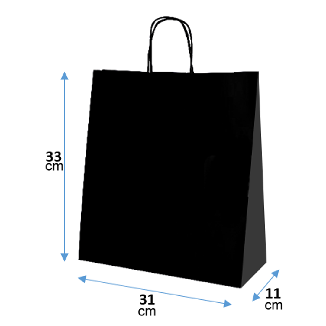 Bolsa Papel Negro 31X33X11 Cm 200 unidades 1