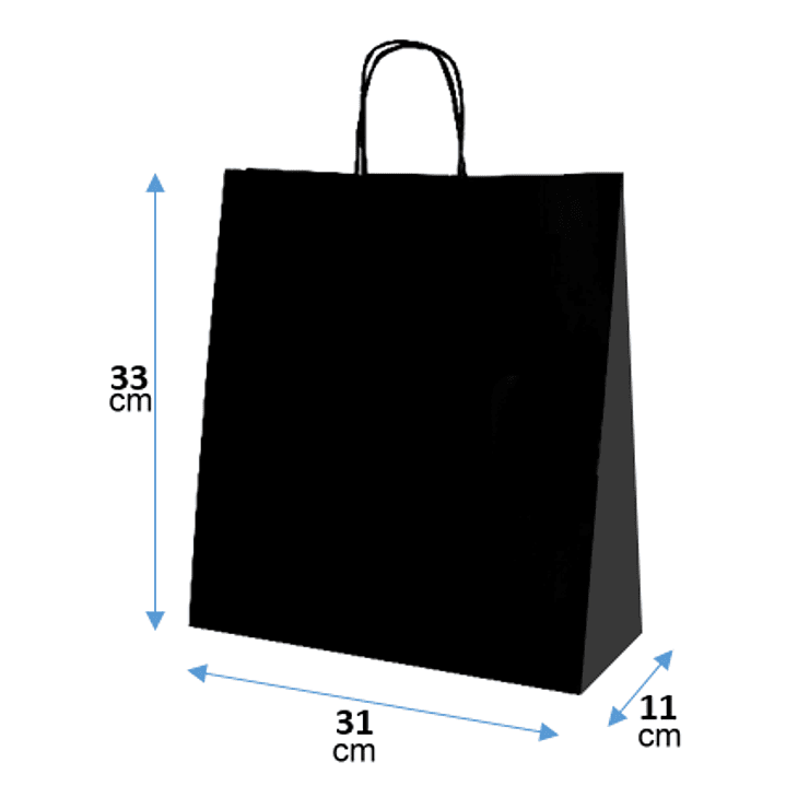 Bolsa Papel Negro 31X33X11 Cm 200 unidades 1
