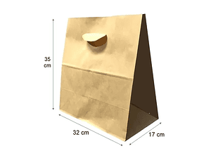 Bolsa Kraft con manilla troquelada 32X35X17 delivery 500 unid
