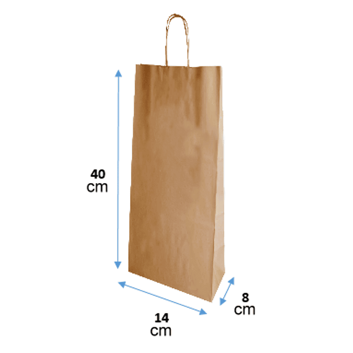 Bolsa Papel Kraft para botellas 40x14x8 cm 100 unid 1