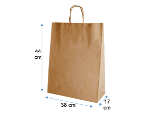 Bolsa Papel Kraft 38X44X17  Cm fuelle ancho  100 unid