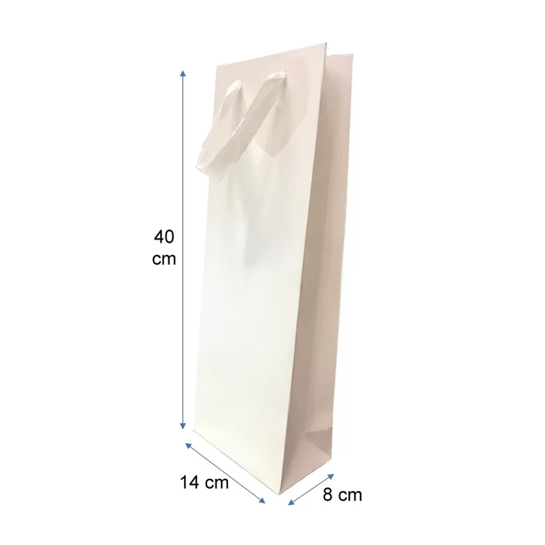 Set 50 unid Bolsa Premium para botella 40x14x8 Blanca 1