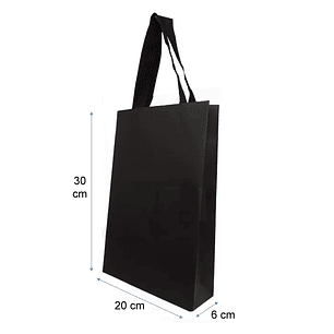 Set 50 bolsas de papel premium 30x20x6 negras