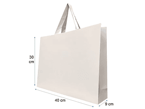 Set 50 Bolsas De Papel premium 40X30X9 blanca 