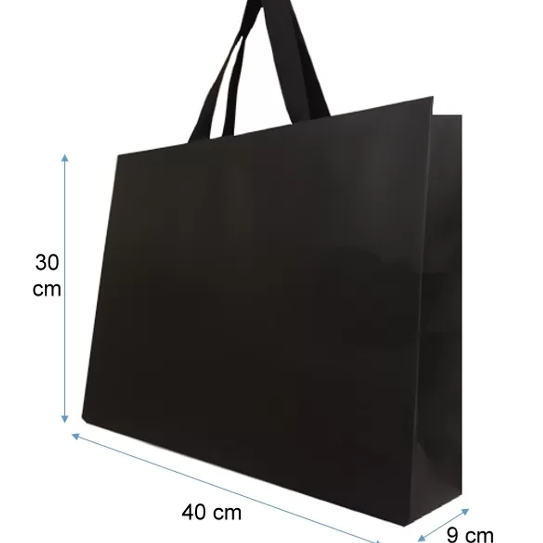 Set Bolsa De Papel premium 40X30X9 negra 1