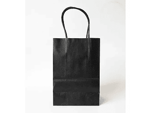 pack bolsas papel negras 20x14x8 cm con manilla torcida