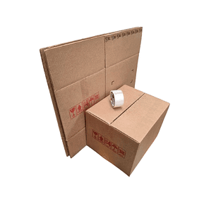 Set 5 cajas de 39x33x31 cartón doble reutilizada 1 cinta de embalaje de regalo