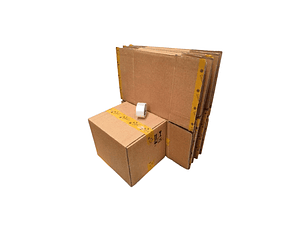 Set 7 cajas de 39x32x32 cartón doble reutilizada 1 cinta de embalaje de regalo