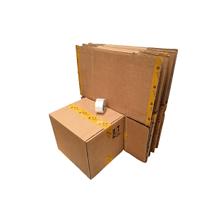 Set 7 cajas de 39x32x32 cartón doble reutilizada 1 cinta de embalaje de regalo