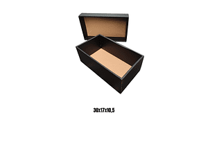 Set 12 cajas con tapa 30x17x10,5 negras