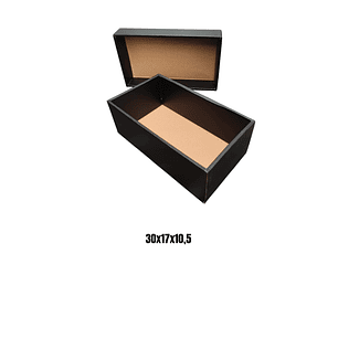 Set 12 cajas con tapa 30x17x10,5 negras