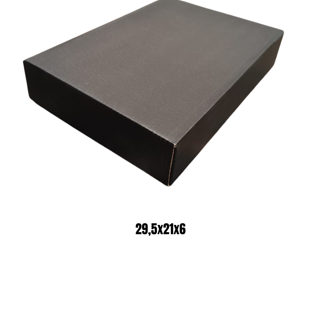 Set 12 cajas 29,5x21x6 negra con tapa 1