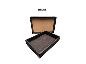 Set 12 cajas 29,5x21x6 negra con tapa
