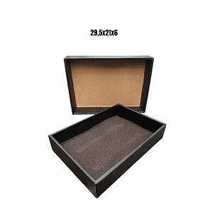 Set 12 cajas 29,5x21x6 negra con tapa