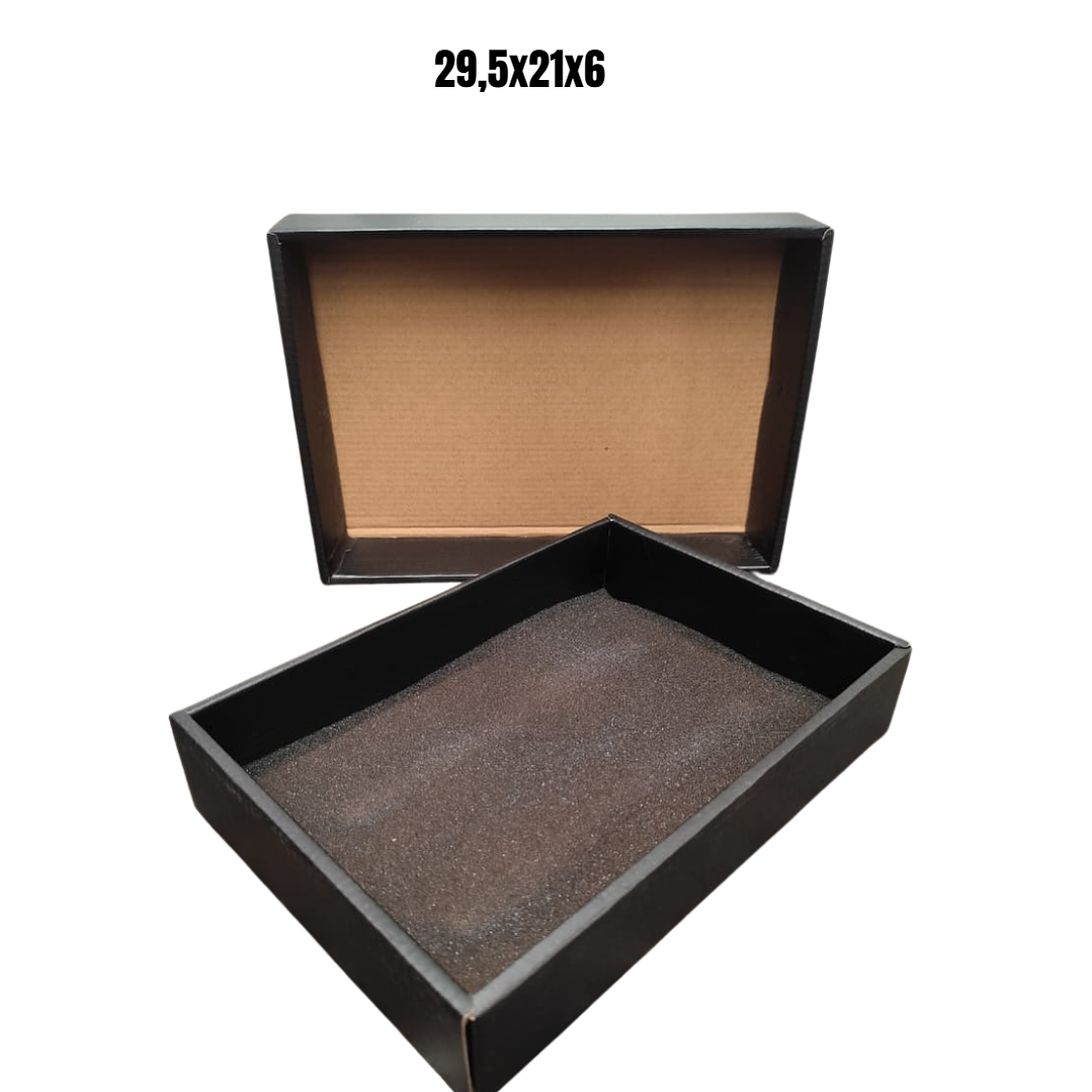 Set 12 cajas 29,5x21x6 negra con tapa 2