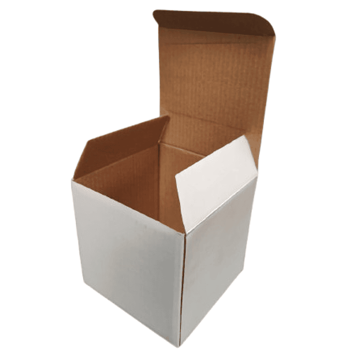 Set 48 cajas blancas 10,5x10,5x10,5 blancas cartón microcorrugado 2