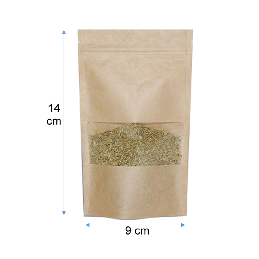 Set 200 bolsas doypack con ventana  9x14  cm 1