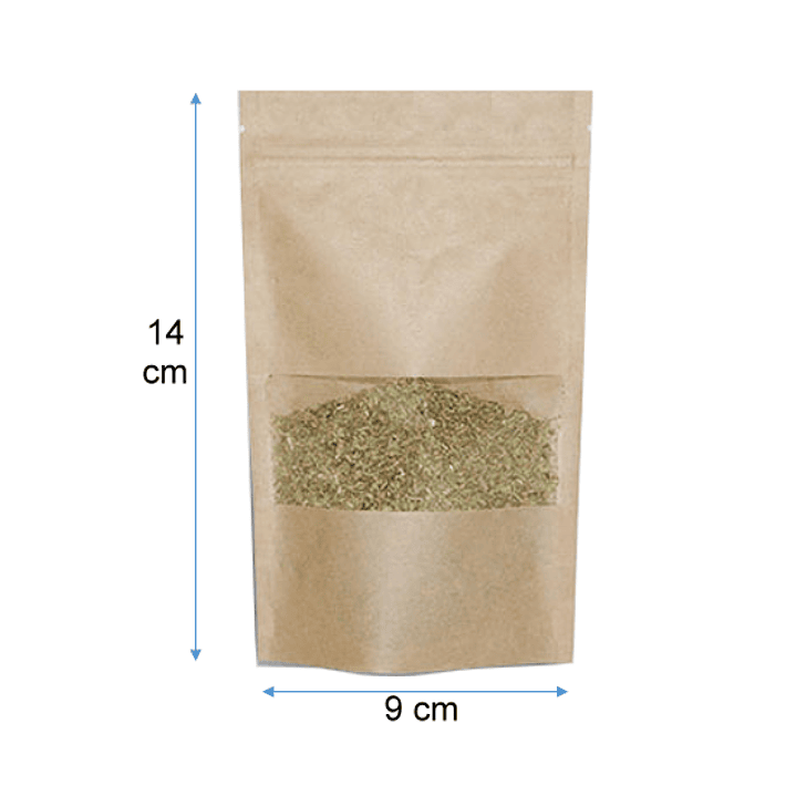 Set 200 bolsas doypack con ventana  9x14  cm 1