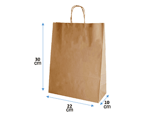 Pack bolsas de papel kraft 30x22x10 cm