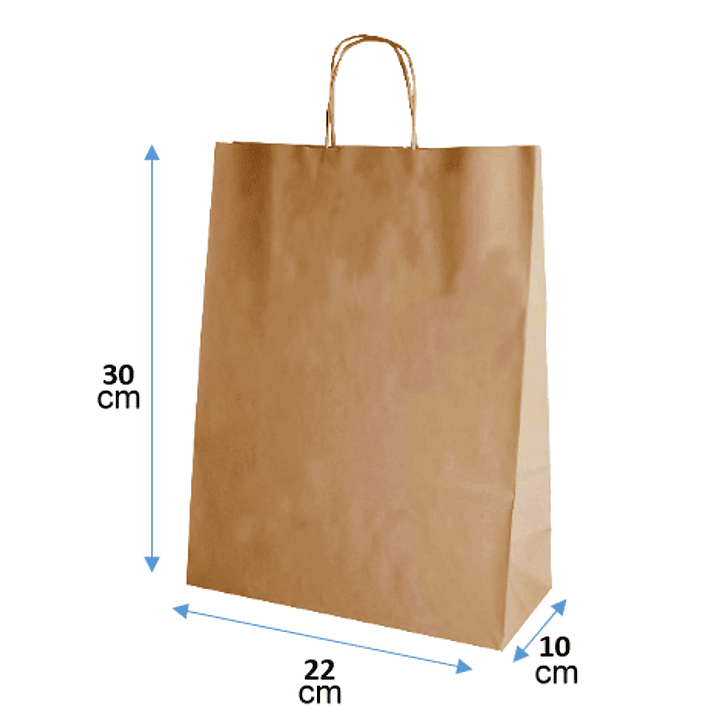 Pack bolsas de papel kraft 30x22x10 cm 3