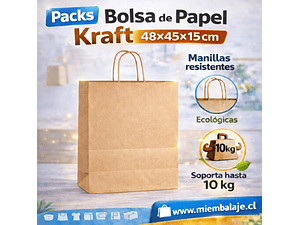 Pack Bolsas papel kraft : 48x45x15cm