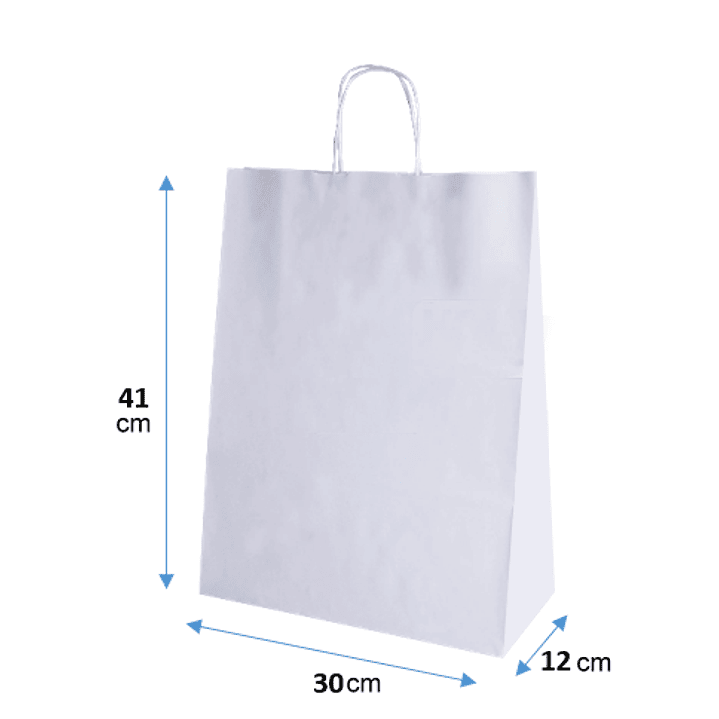 BOLSA PAPEL BLANCO CON MANILLA 41X30X12CM  2