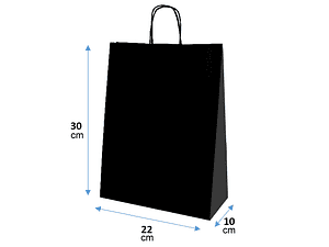 Bolsas de papel negro 30x22x10 cm
