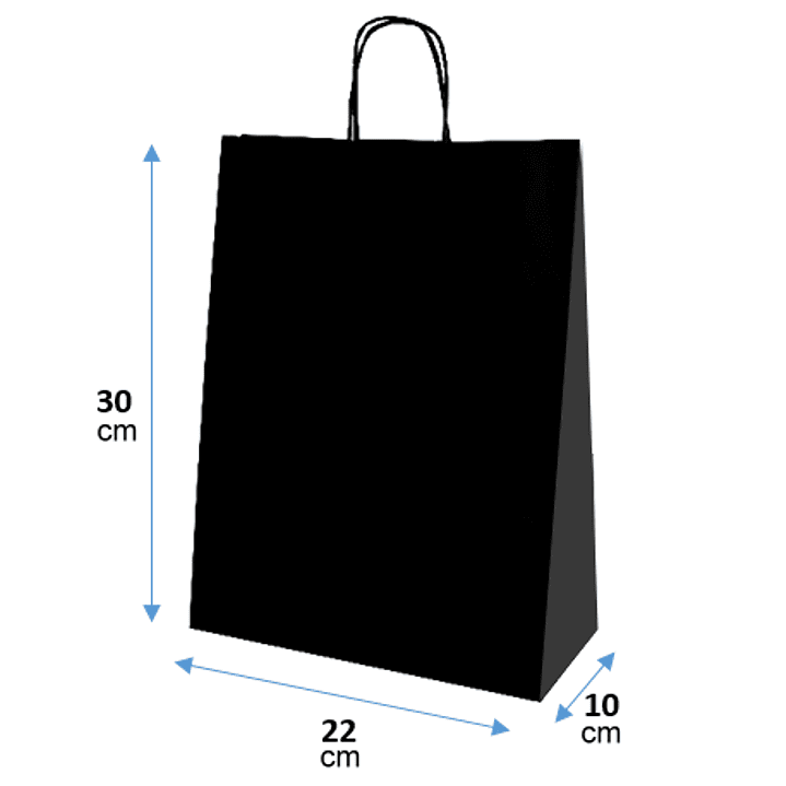 Bolsas de papel negro 30x22x10 cm 1