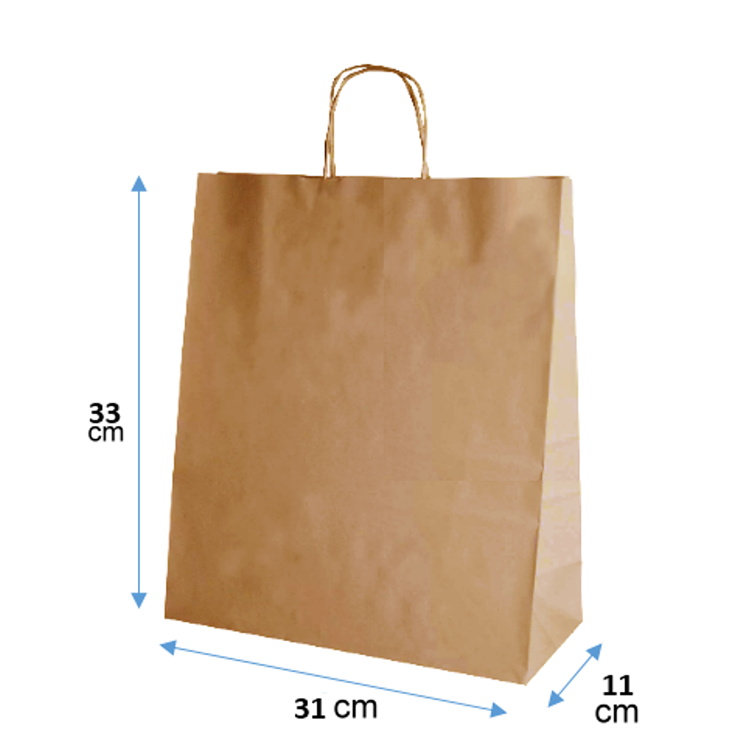 Pack Bolsas de papel kraft  31x33x11 cm 1