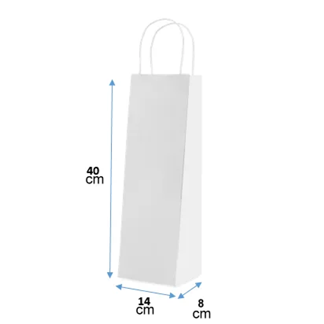 Bolsa Papel Blanco 40x14x8 Cm (1 Botella vino) 1
