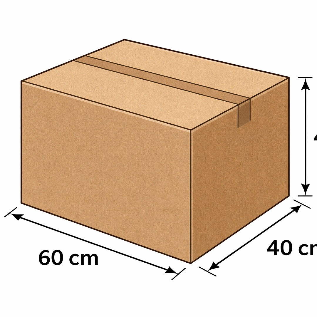 Pack 5 cajas de cartón 60x40x40 cm + cinta embalaje  5