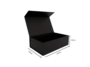 Caja Magnética Negra Premium para Packaging Elegante – 33x20x10 cm