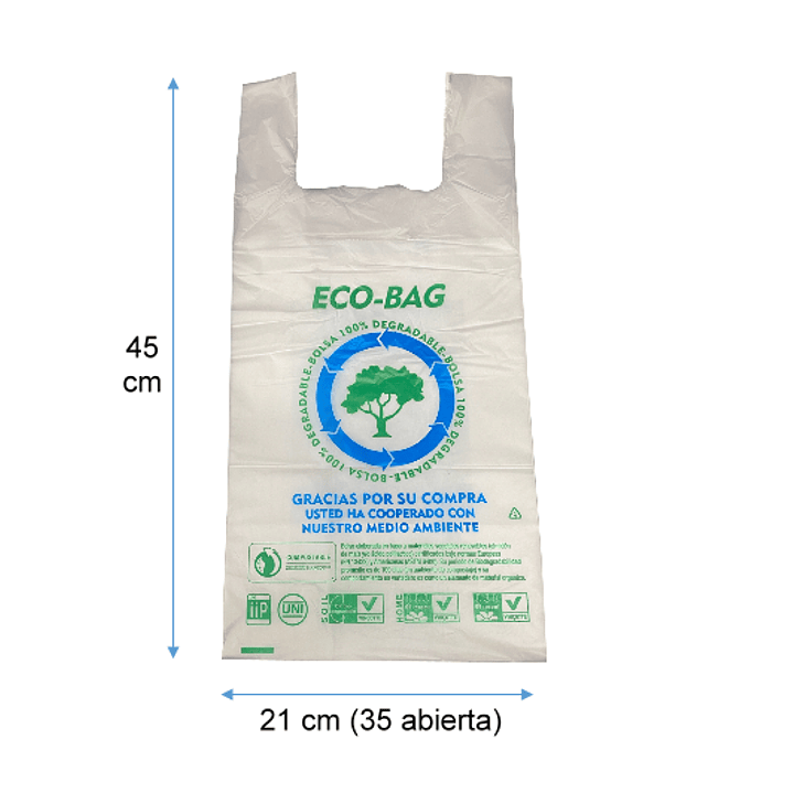 Bolsas camiseta compostables 35x45 cm 1