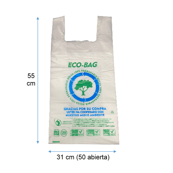 Bolsas camiseta compostables 50x55 cm 1