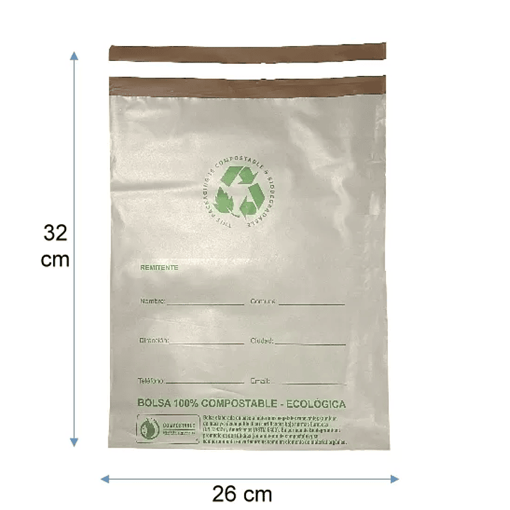 Bolsa Para Encomienda Courier Compostable 26x32 cm 1