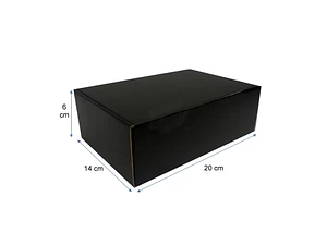 Cajas de cartón autoarmables negras 20x14x6 cm extra firme