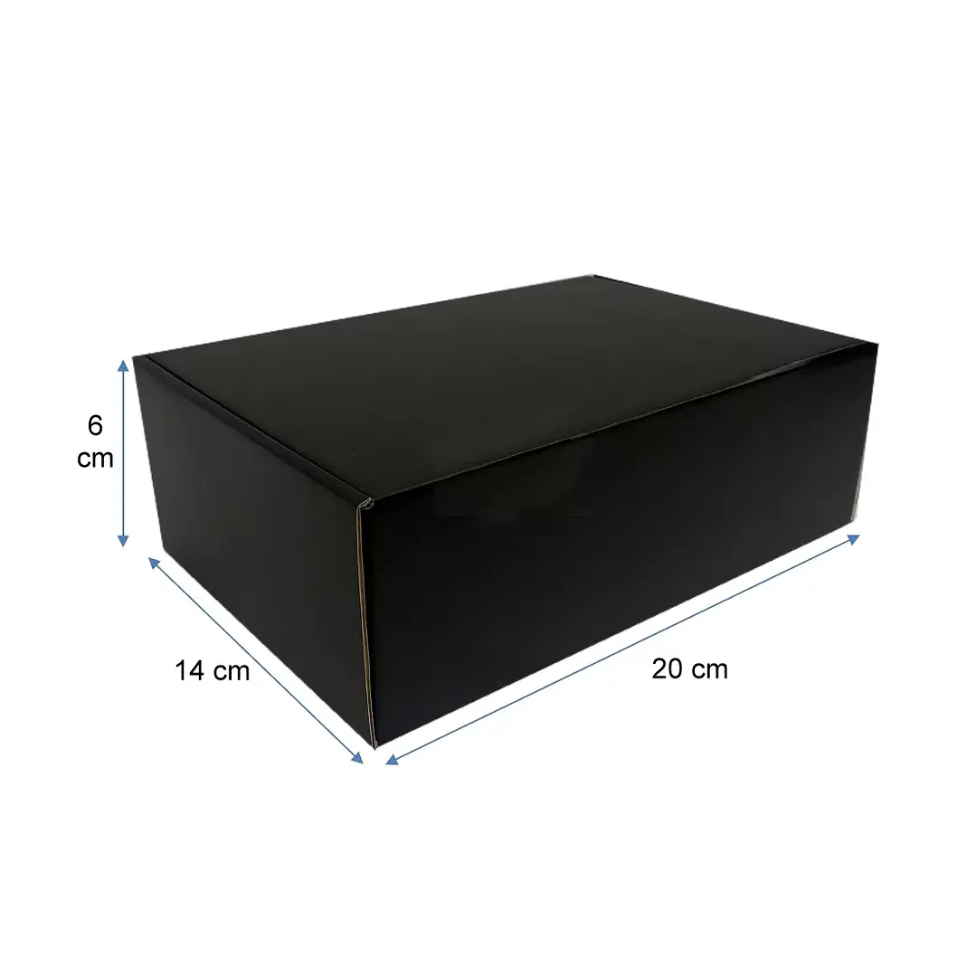 Cajas de cartón autoarmables negras 20x14x6 cm extra firme 1
