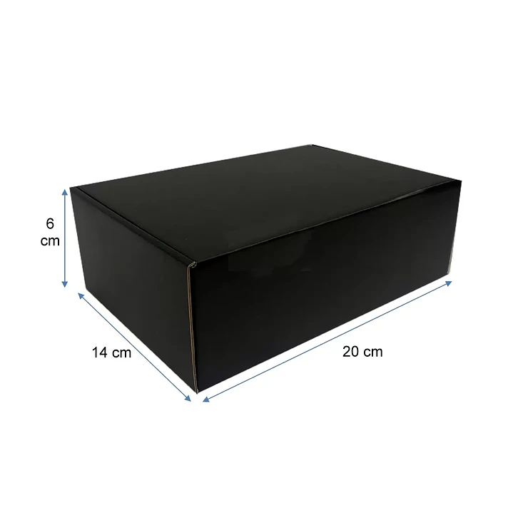 Cajas de cartón autoarmables negras 20x14x6 cm extra firme 1
