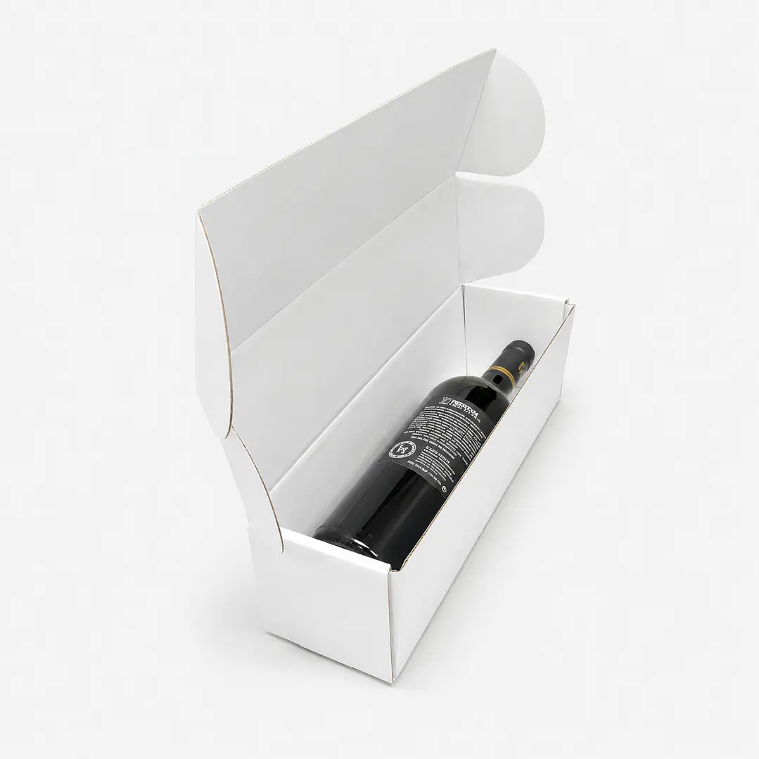 Caja para botella de lujo 34x10x10 cm blanca 2
