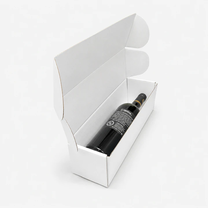 Caja para botella de lujo 34x10x10 cm blanca 2