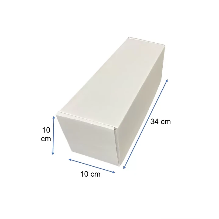 Caja para botella de lujo 34x10x10 cm blanca 1