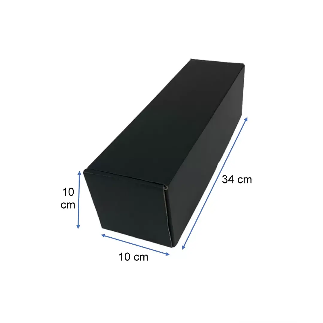 Caja Courier Negra Lujo 34x10x10 cm para 1 Botella | Packaging Premium 1